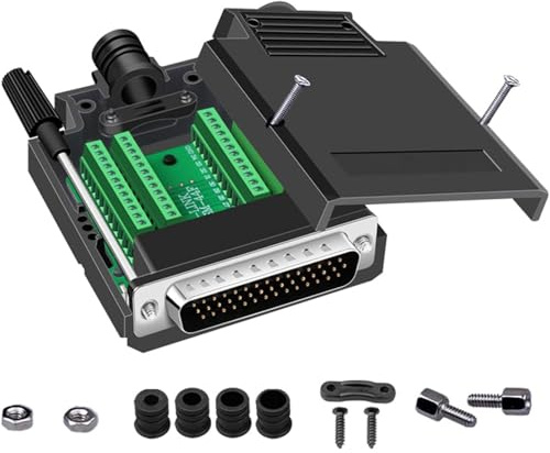 PENGLIN DB44 Lötfreier Stecker Seriell Adapter | RS232 D-SUB 44 Poliger Adapter，44 Pins Männlich Breakout Board Connector mit Gehäuse Zubehör
