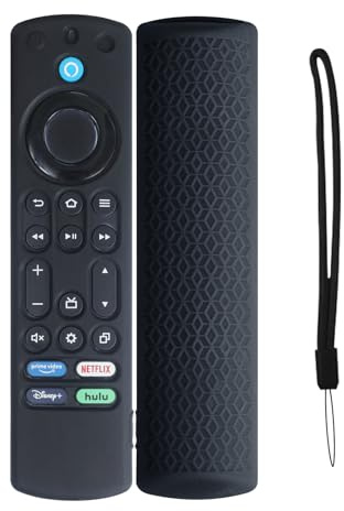 KNOXS Silikon Schutzhülle Hülle Kompatibel mit Amazon Fire TV Stick 4K Max 2nd 2024/2023, Stoßfeste, rutschfest, Staubdichte, Leichte Fernbedienung Hülle Case (Schwarz)