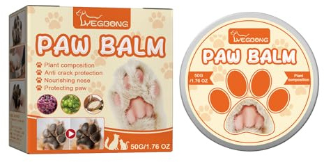 Pfotenbalsam 50ML für Hund Katze - Paw Balm Natürliche Pfotenpflege für Juckende Rissige Pfoten Pfotenschutz Hund Winter Nasenbalsam, Pfotencreme, Wundsalbe (1PC,50G)
