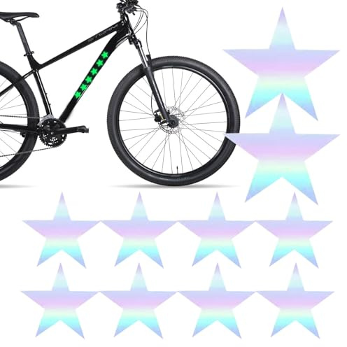 Raypontia Reflektierende Aufkleber - 40 Stück Reflektierende Sticker,Reflektierende Fahrrad Aufkleber Sterne,Reflektierende Aufkleber Fahrrad,Reflektierende Fahrrad Bänder Für Schultaschen