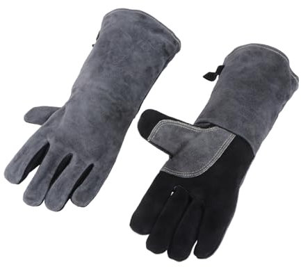 IWOWHERO 1paare Hitzebeständige Schweißhandschuhe Aus Grill Und Kochhandschuhe Wiederverwendbare Langlebige Arbeitsschutz-handschuhe Für Bbq Gartenarbeit Und Schweißen