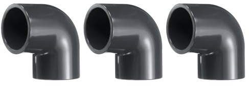 sourcing map 3pcs 90 Degree Elbow PVC Pipe Fittings 1 2 Way Furniture Grade PVC Corner Connectors Angle Elbow Side Outlet for Sewer Plumbing Drain Pipe Water Supplies Build Garden