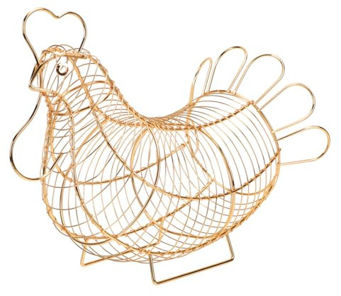 MAGICLULU Stylish Fruit Basket Storage Container Iron Art Chicken Hen Shape Basket for Eggs Fruits and Snacks Home Decor