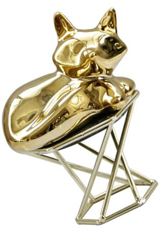 DECHOUS Füchse Dekoration Aus Keramik Und Eisen Tier Schmuck Für Desktop Zarte Tier Dekoration Für Wohnungen Büros Und Hotels