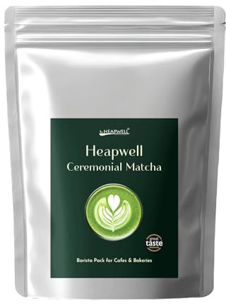 Heapwell Matcha Ceremonial Grade, Kagoshima & Uji - 250 g | AA-Grade Powder | Big Barista Pack | Authentic Japanese Origin | Perfect for Cafe, Bakery or Restaurant | Contains L-Theanine & Antioxidants