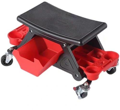 RVIFY hocker mit Rollen Hochleistungs-Mechanikerhocker mit Rad, Autowasch-Roller, Rollbrettsitz mit Werkzeugablagen, PE-Kissen Rollhocker