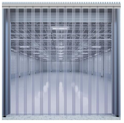 Kit per porta tenda in plastica trasparente, resistente, per magazzini, celle frigorifere, facile da installare, 0,75 x 2 m