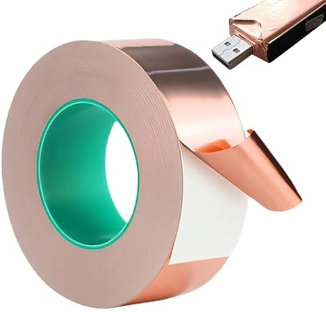 Nastro di rame autoadesivo, per schermatura, circuito in vetro colorato, artigianale, riparazione elettrica, nastro adesivo in rame, 30 mm/50 mm