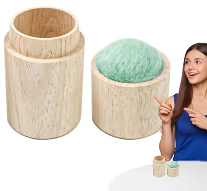 Estuche portaagujas - Caja de Costura de Madera con Tapa y Almohadilla de Pin | Organizador de Agujas portátil para Manualidades, colchas, Bordados, Kit de Costura de Viaje, solución de