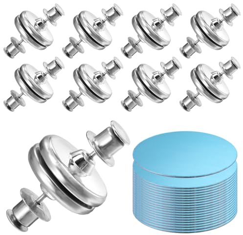 Wanmu 20 Stück Magnetische Duschvorhang Seitenclips, Magnete für Vorhänge Auslaufsichere Schnalle für Duschvorhang Magnetischer Verschluss Vorhang Magnetknopf Winddichte Stopper Spritzschutzclips