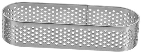 GLEAVI Oval Perforated Stainless Steel Mousse Ring 9.4cm Non-Stick Cake Mold for Fruit Tartlets and Mousse Desserts Baking Tool