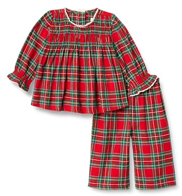 Amazon Essentials x Sofia Grainge Completo in Flanella a Maniche Lunghe Bambine e ragazze, Rosso Ciliegia Plaid Motivo Festivo, 3 anni