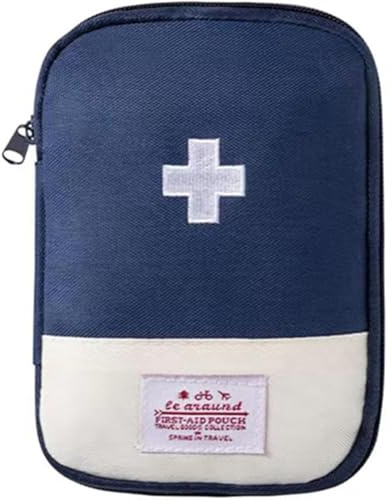 JEYORZY 1pcs Botiquín de Viaje Portátil, Kit de Primeros Auxilios, Bolsa Médica Vacía, Médica Vacio, Mini Médico, Mini Vacío Botiquín De Primeros Auxilios, Bolsa de Medicina de Viaje, Azul