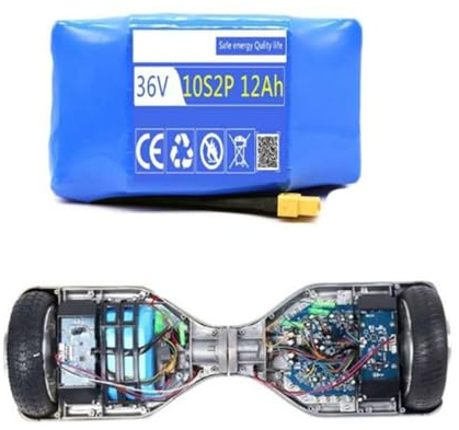 36V 12AH Lithium-Ionen-Akkus Für Hover-Scooter 10S2P Eingebaute Akkus Für Scooter Ersatzakku Kompatibel Mit Elektro-Scooter Hoverboard Einrad Backup Batterie