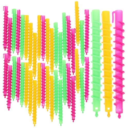 PRETYZOOM 100stücke Spiralwickler aus Abs-material für Dauerwellen Lockenwickler zum Locken von Haaren für Frauen mit Schulterlangem Haar Zufällige Farbe