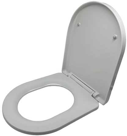Relaxdays Toilettendeckel mit Absenkautomatik & Quick Release, 36 x 42 cm, Duroplast, Montage von Oben, D-Form, Farbwahl