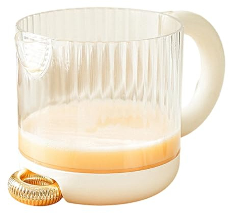 Eiertrenner – 19 x 11,4 cm Eiermischer-Becher, weißer Filter-Trenner, ergonomischer Griff, Küchen-Backwerkzeug, für Marinaden, Säfte, Saucen, Sahne, Butter, Kakaopulver, Salatdressings
