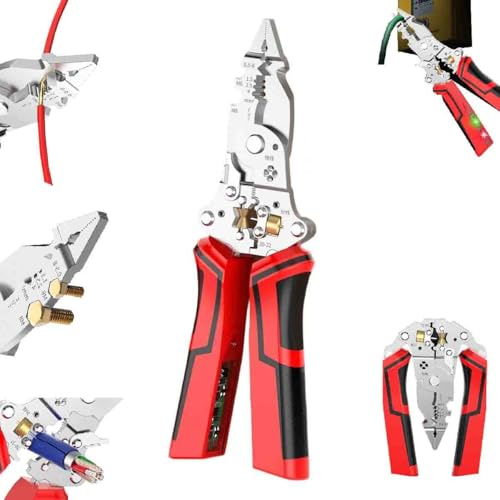 Spellafili Multifunzione Pieghevole 16 In 1,Con Tester Di Tensione,Pinza Crimpatrice Laterale, Cesoia, Pinza Per Presa A Vite Per Cavi Elettrici,Spelafili Portatile E Strumento Di