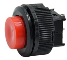 6 interruttori a pulsante autobloccanti da 16 mm, 250 V, 1 A, AC, tipo filettato DS-510 (6 pezzi, rosso, autobloccante)