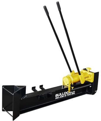 Charles Bentley BULLDOZER PRO 10 Ton Hand Operated Heavy Duty Hydraulic Log Splitter, No Electricity Required, Two Speed Pump, Horizontal, Rubber Handles, 10 Ton Splitting Force (113X30cm)