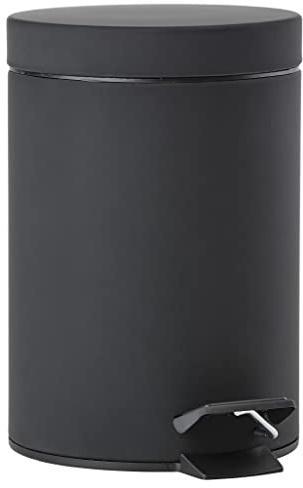 Zone Denmark Solo Mülleimer fürs Bad, Kosmetikeimer, Abfalleimer fürs Badezimmer, Durchm. 17 cm, Höhe 25 cm, Fassungsvermögen 3 Liter, Schwarz
