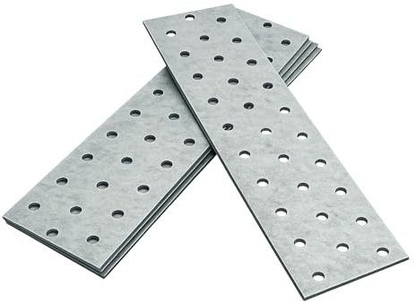 OMIDEAS 5 x Plaques d'assemblage perforée plates (200 x 60 x 2) Connecteur de réparation, Plaques de raccord, en acier galvanisé
