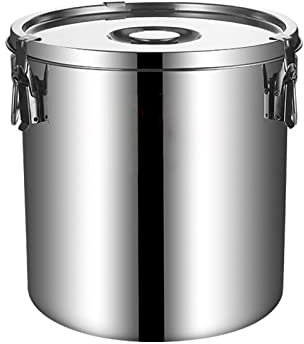 Adima 20-70L 201 Edelstahl Milchkanne Schwerlast Milchkanne Milchtransporteimer Weinkübel Flasche Ölfass Milchtopf Teedose Mit Versiegeltem Deckel Für Flüssigkeit Fester Speicher,50L