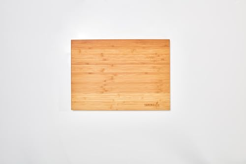 smokemax® Essbrett Set Speisebrett Servierbrett Schneidebrett, Designbrett aus Hochwertigen Natürlichen Bambusholz (100% mit Natürlichen Olivenöl Geölt), 35 x 25 x 2 cm, 2er Set