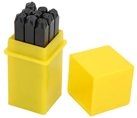 Alphabet und Zahlen Stempel Set Karbonstahl 3 mm Metallstempel Bastelwerkzeug mit Etui zum Prägen von Markierungen auf Metall Holz Leder