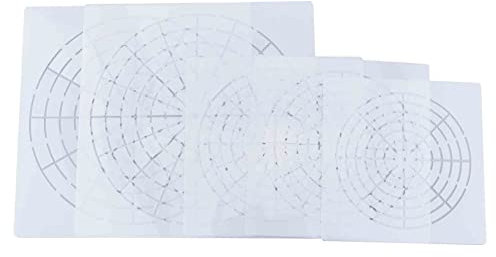 Mewutal Wiederverwendbare Mandala-Schablonen, Ziel-Malwerkzeug, 8 + 12 + 16 Segmente, Spinnennetz-Vorlagen-Set für Malerei, Heimdekoration, DIY, 5 Stück