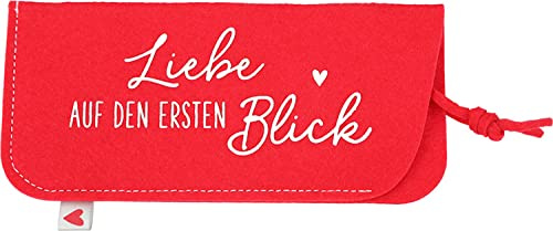 Depesche 11838-011 - Brillenetui aus Filz, in Rot und mit der Aufschrift ,,Liebe auf den ersten Blick´´