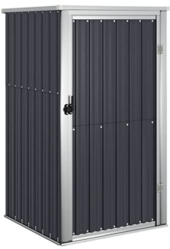 Tidyard Gartenschuppen Gerteschuppen Geräteschuppen Schuppen Lagerschuppen gartengerätehaus Metallgerätehaus 88 x 89 x 159/161 cm (B x T x H),Schräges Dach,Verzinkter Stahl, Metall, Kunststoff