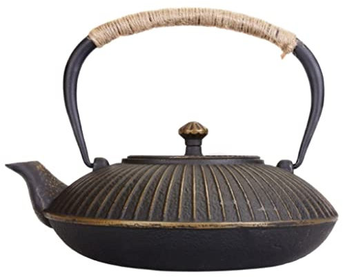 Habrur Theiere Fonte Théière Japonaise Théière en Fonte De 1100 ML en Forme D'éventail Artisanale sans Revêtement Théière en Fonte Theiere Japonaise (Blue : Blu, Size : 1100ML)