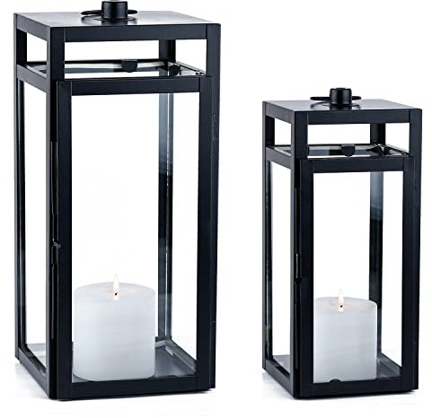 Marrakesch 2er Set Gartenlaterne Laterne 35cm und 30cm | Laternen für Draußen Edvin groß modern als Gartendeko