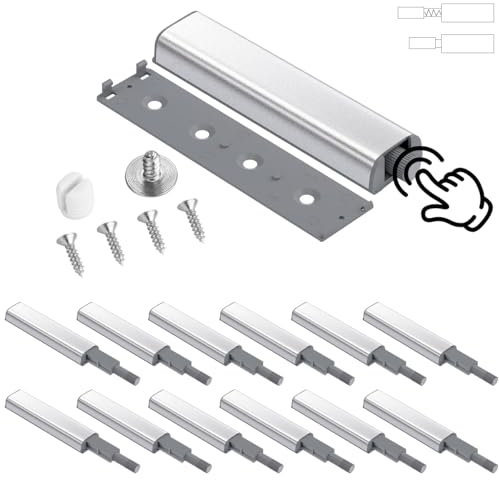 Push Open Cierre Pulsador Puerta 12pcs Push to Open Pestillos con imán incorporado Resistente al óxido para armarios puertas aparadores muebles cajones puertas de