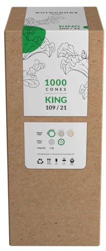 Eurocones Pre-Rolled Cones Paper - King Size Joint Cones - 109 mm (Paper) 21 mm (Filter) - 1000 Stück