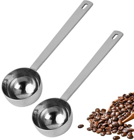 2 Stück Kaffeeportionierer Dosierlöffel 30ml, Kaffeemesslöffel, Edelstahl-Dosierlöffel