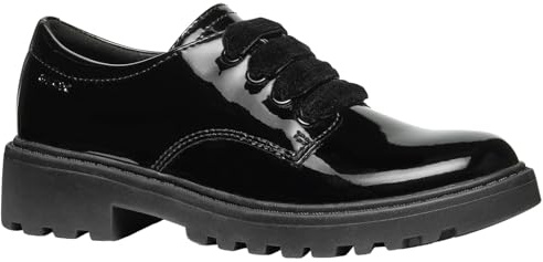 Geox J Casey Girl C, Scarpa da Abito Uniforme, Nero, 38 EU