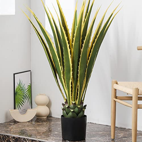 Künstlicher Baum, künstliche Bäume, Kunstpflanzen, künstliche Palme für die Innen- und Außendekoration im Heimbüro (Größe: Gelbe Agave)