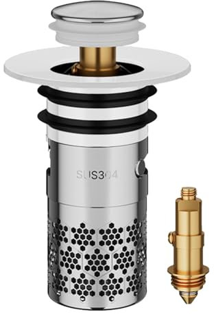 Abflussstopfen Waschbecken, Abflusssiebe aus Rostfreiem Edelstahl, Pop Up Abflusssieb Dusche Schnell Ablaufend, Stöpsel Waschbecken Badewannenstöpsel mit Haarsieb für Küche, Bad