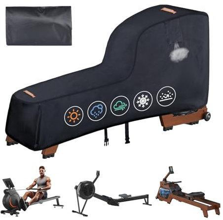 Funda para máquina de remo, 420D resistente, cubierta protectora para equipos de fitness Concept 2, con tira impermeable, hebilla resistente al viento, 2 asas, accesorios aptos para remo Concept 2