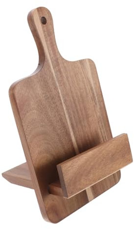 Cabilock Holz Kochbuchständer Für Küche Theke Rezepthalter Aus Holz Platzsparendes Wandregal Für Rezeptbücher Und Speisekarten