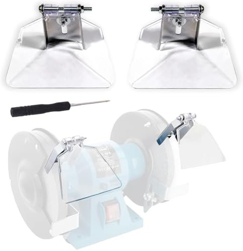 2 Stück Schleifbock Augenschutz, Augenschutz für Doppelschleifer Universal Schleifmaschinen-Halterung für Die Meisten Schleifbock Typ 125/150/200/250 Schleifbock Schutzschild