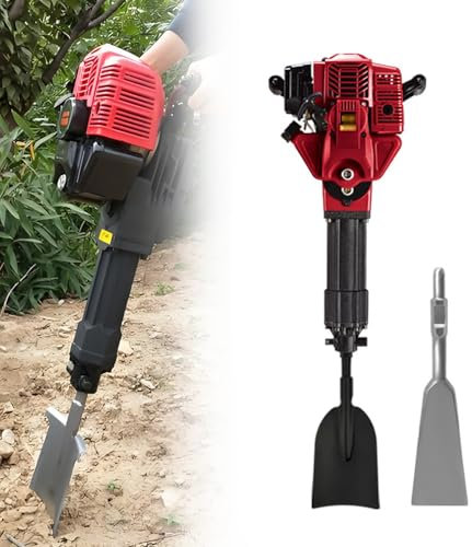 YSFHYAN Trencher Digger Machine,Handheld Garden Tree Digger,52cc Engine Displacement,Planting Shovel Machine,Equipped with Wide Shovel and Diamond Shovel,for Digging Trees and Cutting Roots