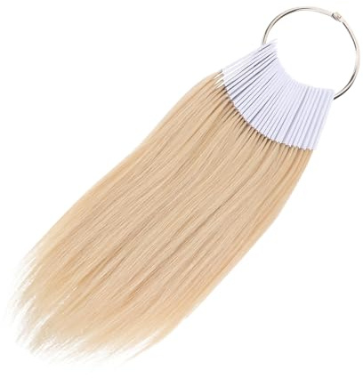 WRITWAA 30pièces Nuancier Cheveux Humains Avec Anneaux Numérotés Échantillons Naturels Durables Pour Test De Coloration Pour Salons Et Formation Professionnelle
