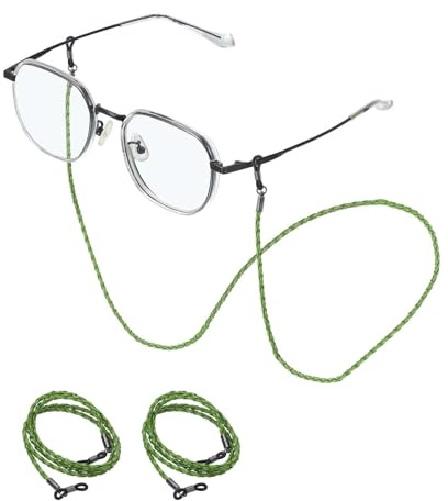 sourcing map Brillenband aus Leder, Brillenkette für Damen und Herren, elegante Sonnenbrillen-Schlüsselbänder, Anti-Verlust-Glasschnur, Glashalter um den Hals