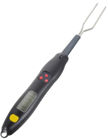 SEWACC Fourchette Thermomètre Digital Viande Inox Droite Indication Température Précise pour Barbecue et Cuisine Portable et Polyvalente Maison et Professionnel