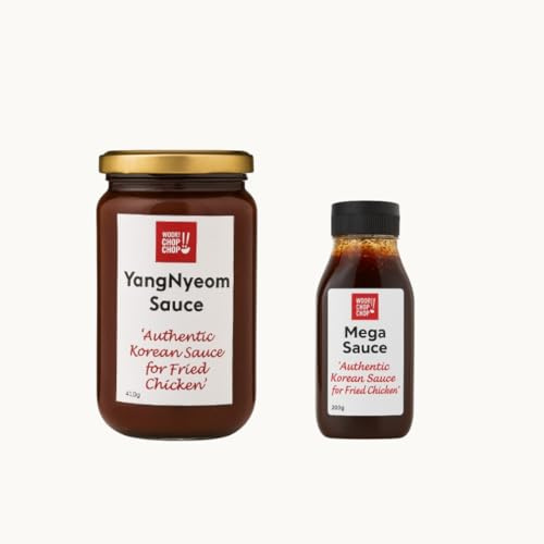 WOORI CHOPCHOP Korean Sauce Bundle Set - Spicy Yangnyeom (410g) & Mega Sauce (200g) - Authentic Flavours for Chicken, (Korean) BBQ & Marinades