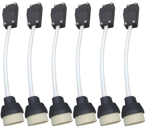 (6 pezzi) Portalampada GU10 con base in ceramica e morsettiera/ponte con cavo e manicotto isolante - Connettore adattatore portalampada per LED alogene..