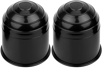 Abdeckung für Anhängerkupplungen, 2 Stück, in Schwarz, aus Hartplastik, für Ø 50 mm Kugelkopfkupplungen, Kupplungskappe Anhänger, Hänger Kupplung Kappe, Schutzkappe für Anhängerkupplung, AHK Cover